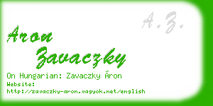 aron zavaczky business card